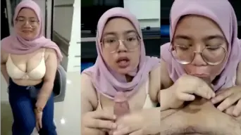 Cewe Hijab Isep Batang Om-om Viral Video by PornOne